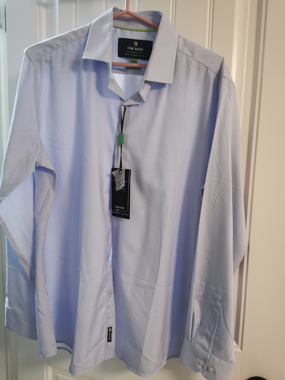 Light Blue Micro-Check Dress Shirt